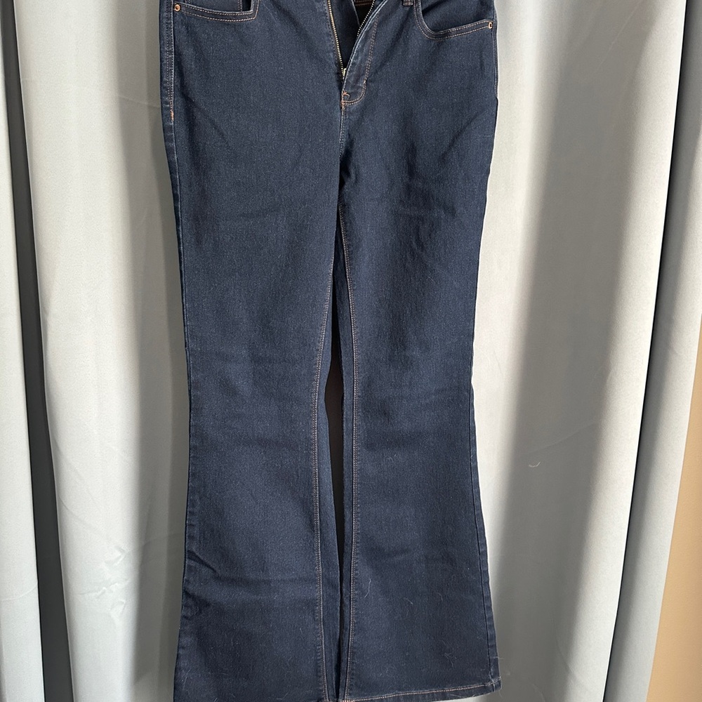 Blue Flare Wide Leg Jeans Classic Style